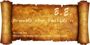 Brendörfer Emilián névjegykártya